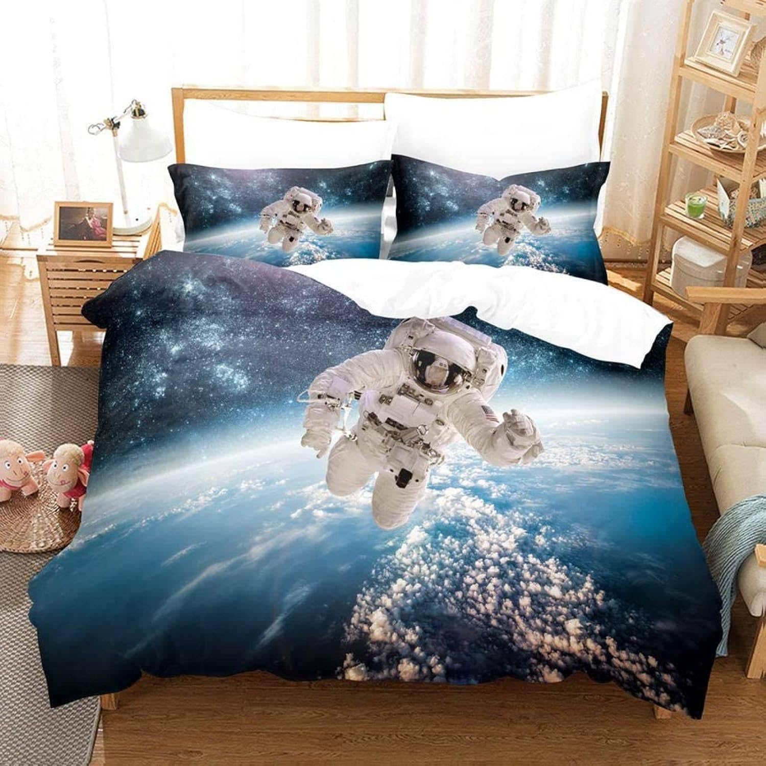 Housse de couette impression 3D astronaute douce et confortable 240x260