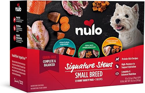 Nulo Signature Stews - Paquete variado de comida húmeda para perros de raza pequeña, 2.8 oz.