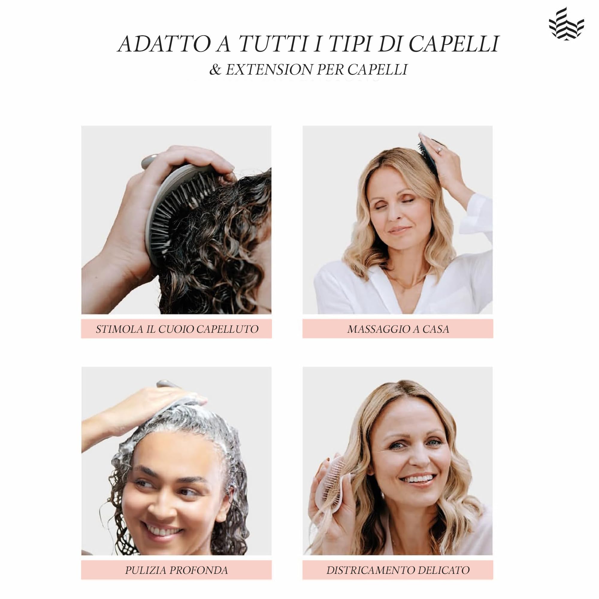 Manta Pulse Hair, Head & Scalp Massager, Shampoo Pennello ed Esfoliante Secco del Cuoio Capelluto, Stimola, Esfolia, Spazzola per capelli Minima Rottura, 100% Impermeabile Doccia Spazzola per Capelli
