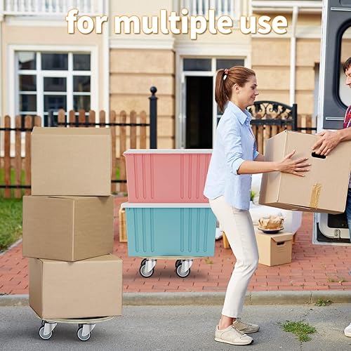 Miniatura 7 de Carrito móvil para muebles de 15 pulgadas, rodillos móviles de madera dura, capacidad de 550 libras, carrito de muebles plano con 4 ruedas (2