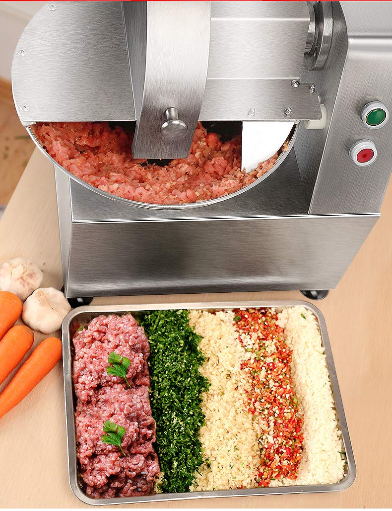 CGOLDENWALL Tritatutto per alimenti commerciale, 550 W, automatico, per aglio e verdura, lama in acciaio inox, 60 kg/h, interruttore di arresto di emergenza sicuro, certificato CE (tensioni 220 V)