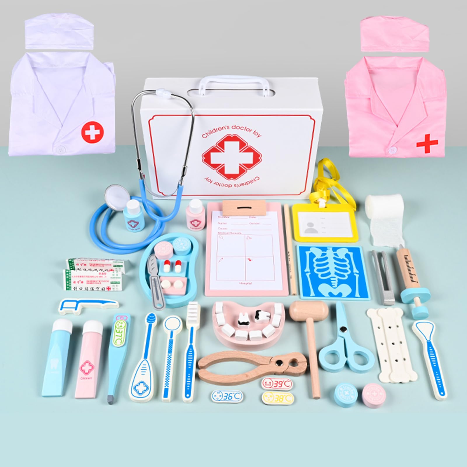 Valigetta da medico con camice per stetoscopio, costume da infermiera