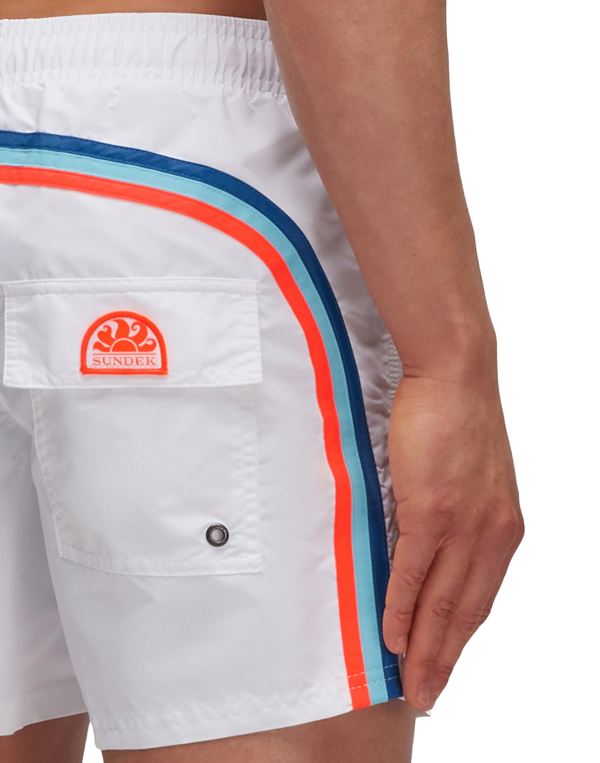 SUNDEK Boardshort, Costume da Bagno Corto, Vita Elasticata Iconic taffetà
