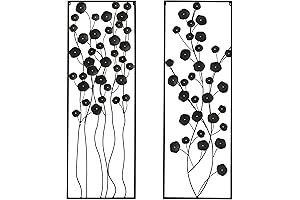 Deco 79 Metal Floral Home Wall Decor Wall Sculpture, Set of 2