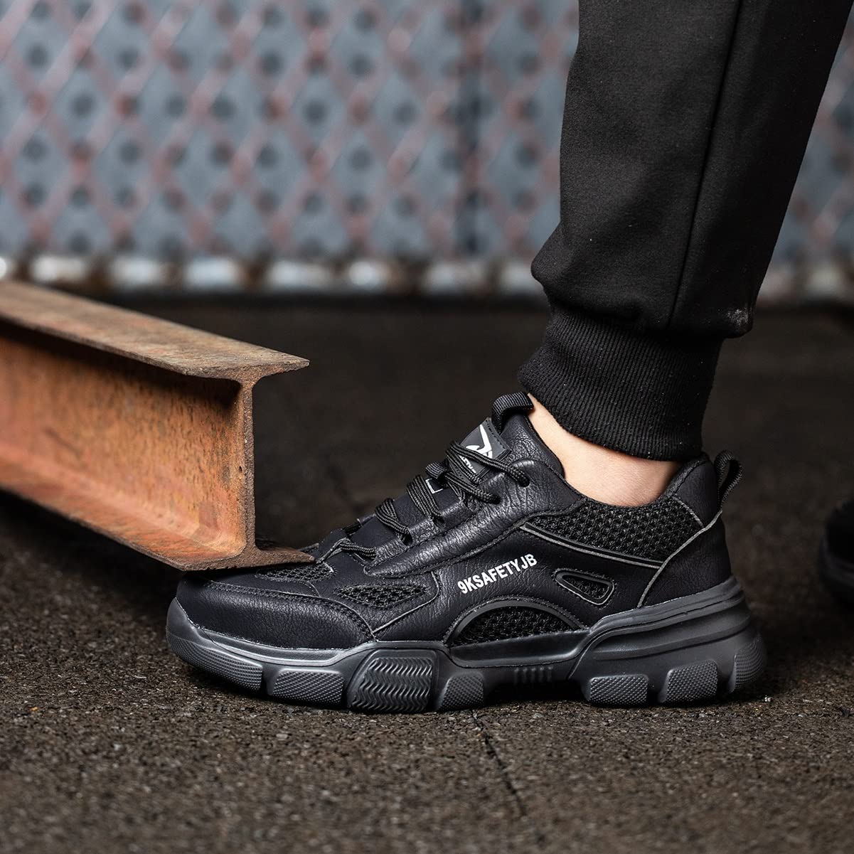 Onverwoestbare stalen neus sneakers, veiligheidsschoenen for op het werk, schoenen met stalen neus for heren dames, composiet teenschoenen for heren, zomer ademende anti-smashing en anti-lek arbeidsve