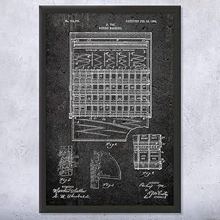 Framed Voting Machine Print, Election Volunteer, Politician Gifts, History Decor, Civics Teacher Gift, Campaign Manager Dark Concrete (8x10)