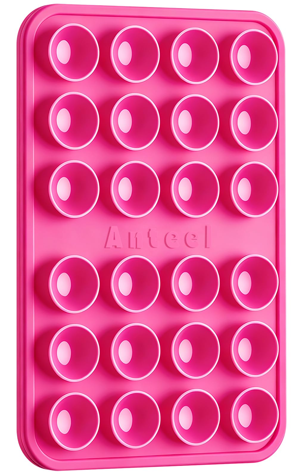 PKYAA Anteel Max - Silicone Suction Phone Case Adhesive Mount, Upgraded Super Strong Grip, Durable, Easy to Use, Hands-Free Sticky Phone Holder for Selfies, Tiktok Videos, 2.56"x3.94" (Rose)