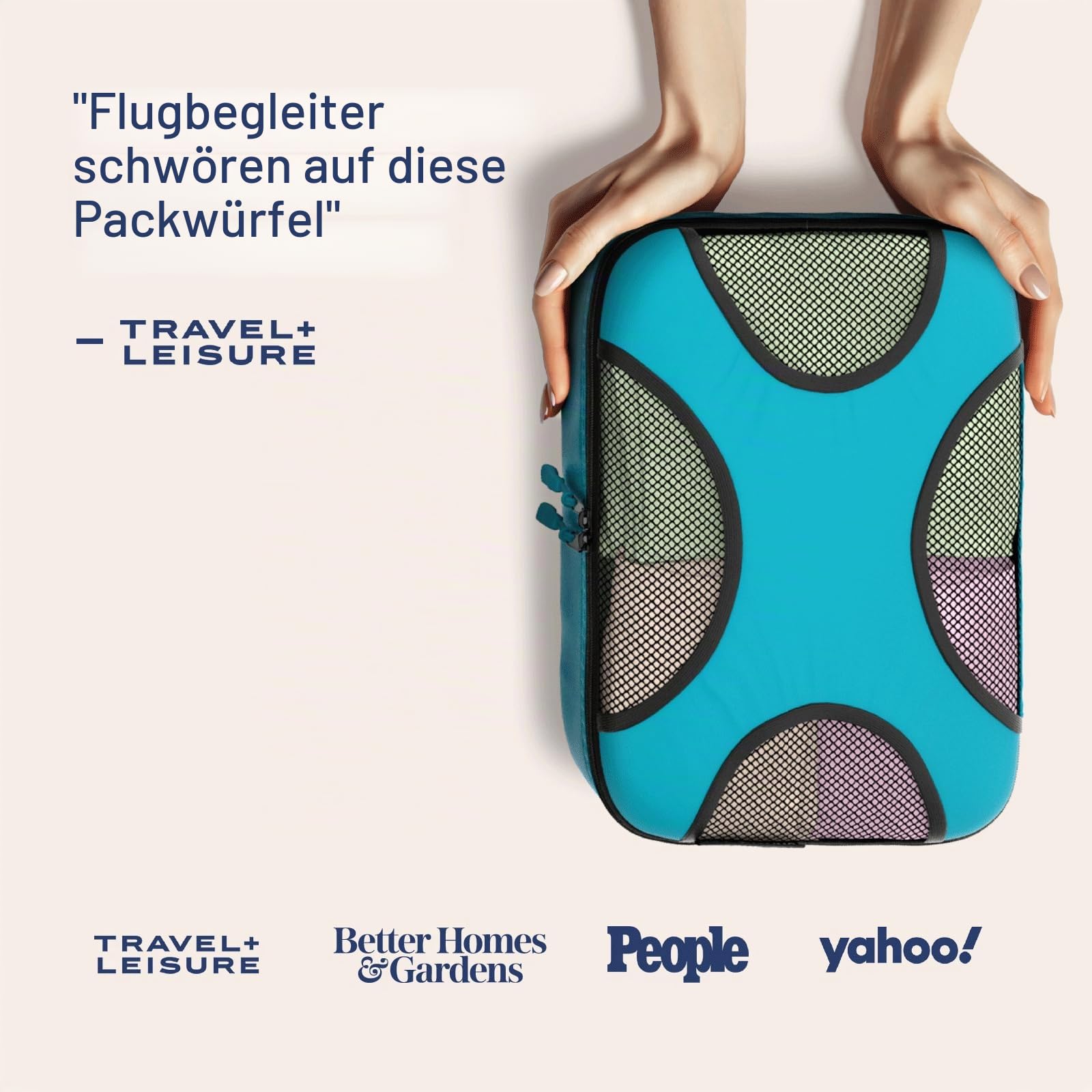 Shacke Packung - Packwürfel 4er Set – Reiseorganisierer Mit Wäschebeutel (Aquamarin)
