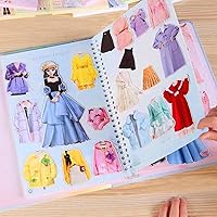 Vista 4 de Libro de colección magnético, con muñeca de papel magnético para su uso, regalo para niñas de más de 3 años, solo incluye libro de recolección