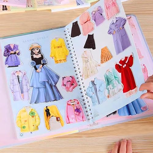 Miniatura 42 de Muñeca de papel magnética de princesa, juguetes de simulación, juego de rompecabezas para niñas de más de 3 años, aprendizaje preescolar, juego