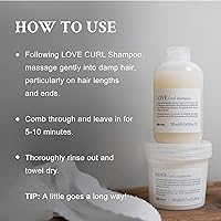 Vista 2 de Davines LOVE Curl Conditioner, Enhance and Control Curly and Wavy Hair, Weightless Volume and Softness