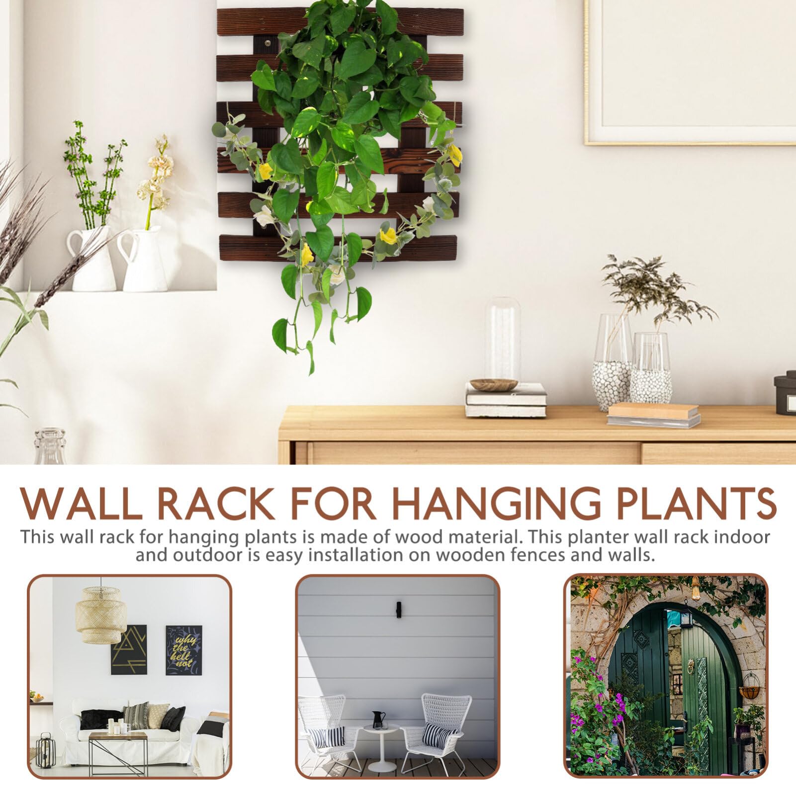 Wall Planter ShopLaLa - Wooden Hanging Planter For Indoor Plants Plant ...