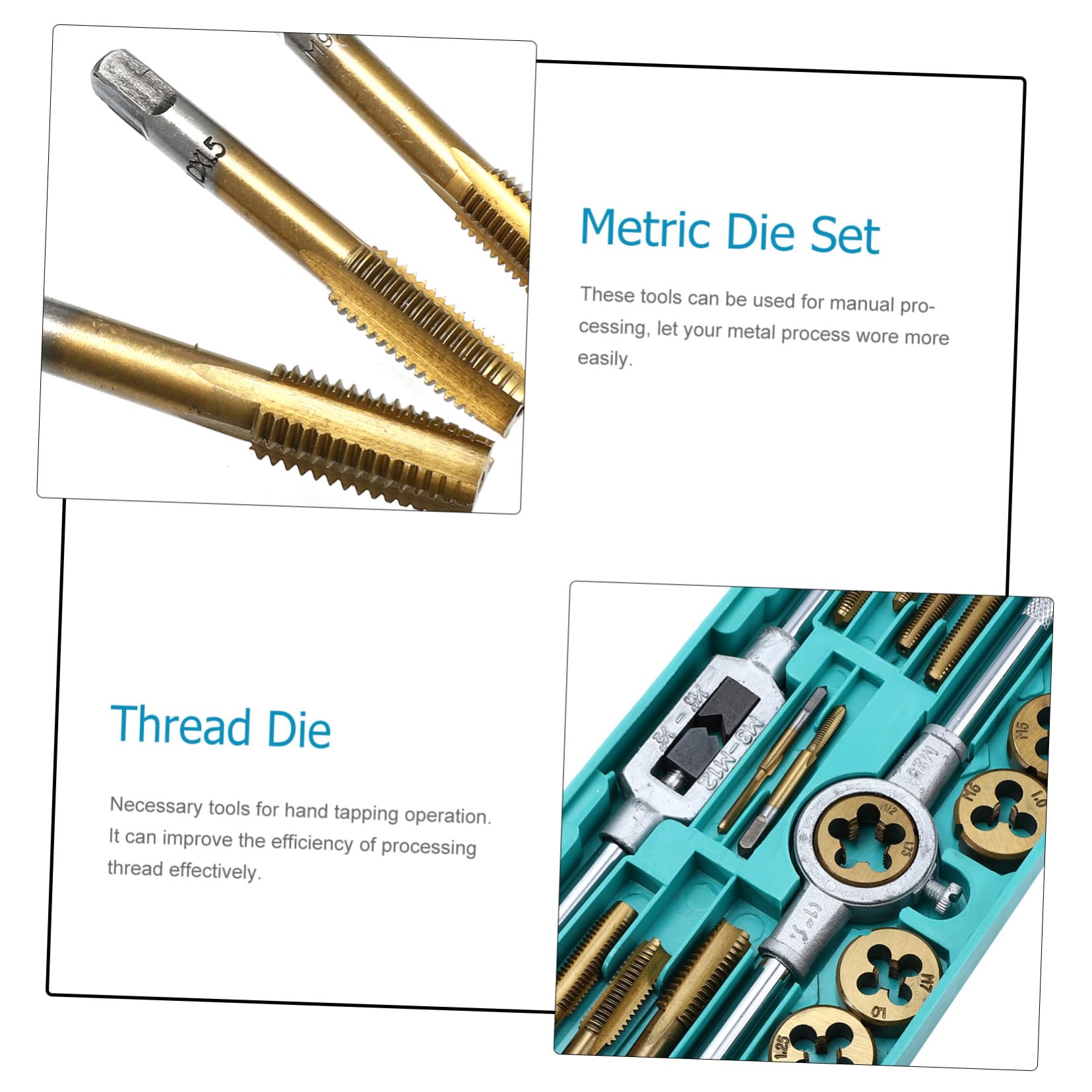 iplusmile Machos y Terrajas Herramientas para Roscar Llave para Machos de Roscar para Trabajos de Bricolaje Casa y Taller de Mecánica