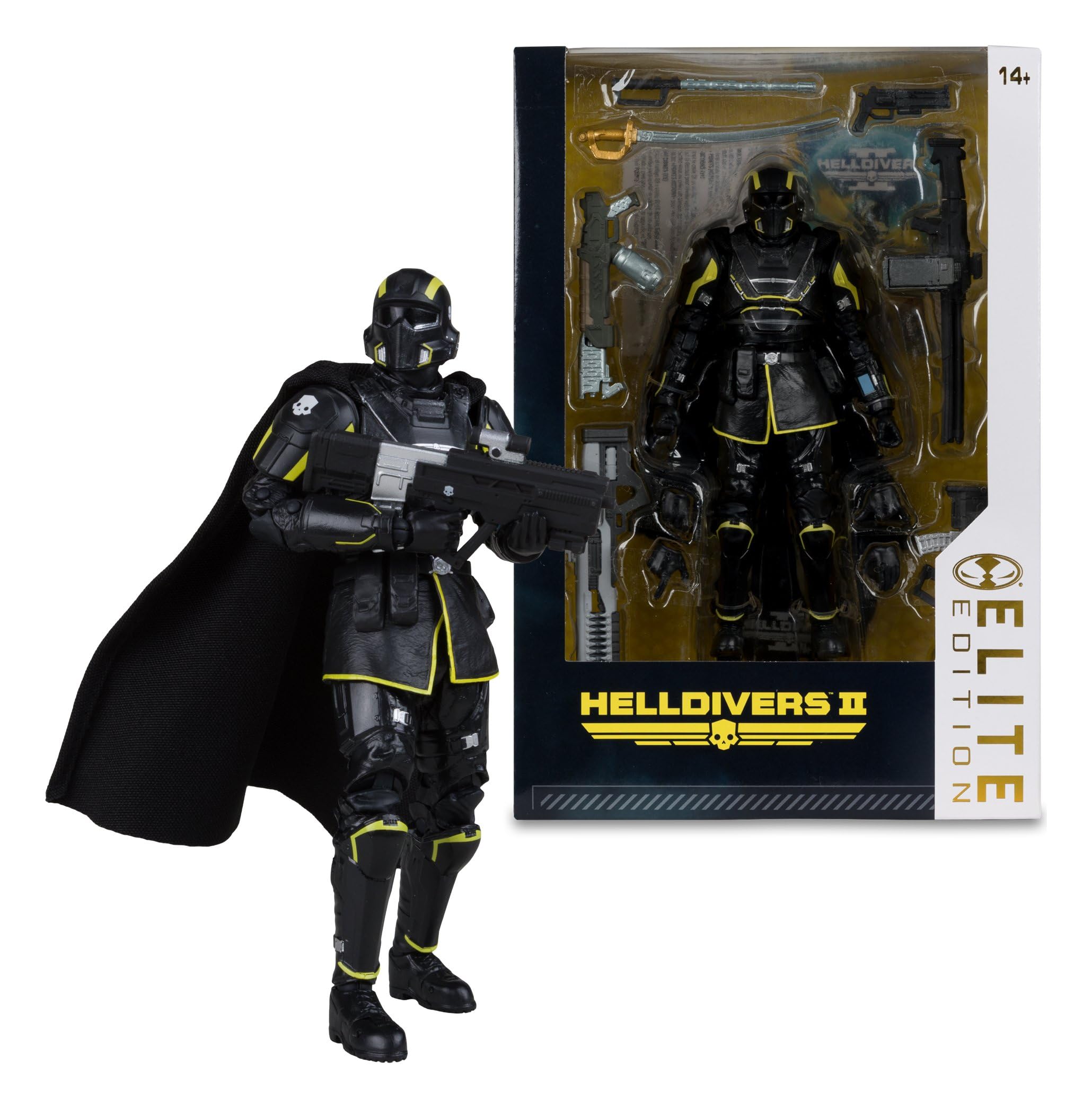 McFarlane Helldivers II Elite Edition B-01 Tactical #10 - Figura de acción (18 cm) | McFarlane Elite Edition #10 Deluxe Figura de 7 pulgadas con capa de artículos blandos, armas y base de exhibición