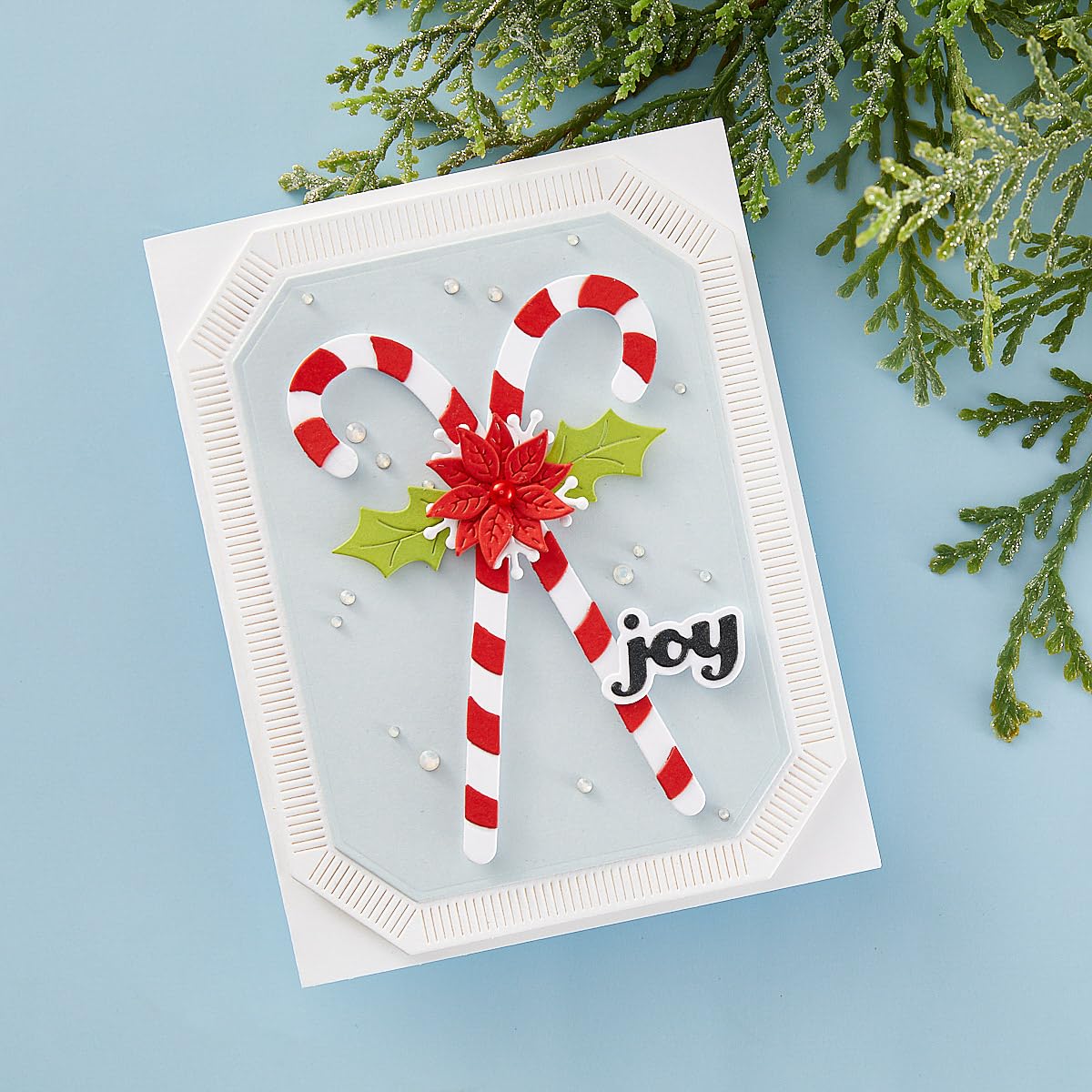 Spellbinders S4-1373 Candy Canes and Holly Etched Dies from The Home for The Holidays Collection, Metal, 1.3 inches x 4.4 inches - Image 4