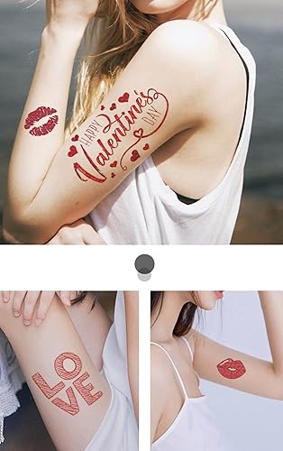 Miniatura 3 de Tatuajes temporales para el día de San Valentín boda confesión pareja dama de honor fiesta romántica calcomanías temporales tatuajes de corazón de