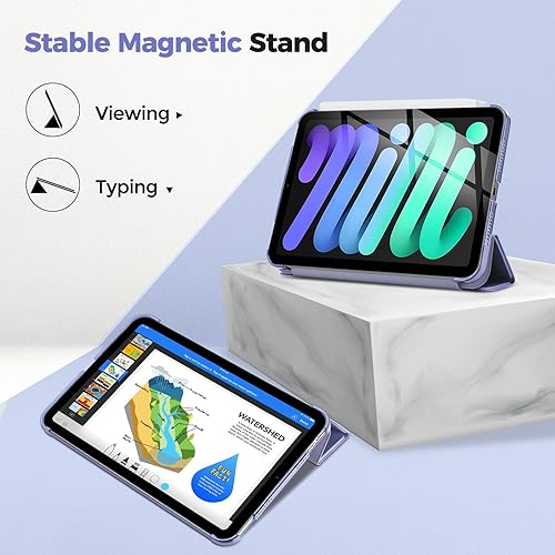 Miniatura 49 de ProCase Funda inteligente para iPad mini 7 A17 Pro 2024/iPad Mini 6 2021 8.3 pulgadas iPad mini 7ª/6ª generación, cubierta trasera dura para iPad