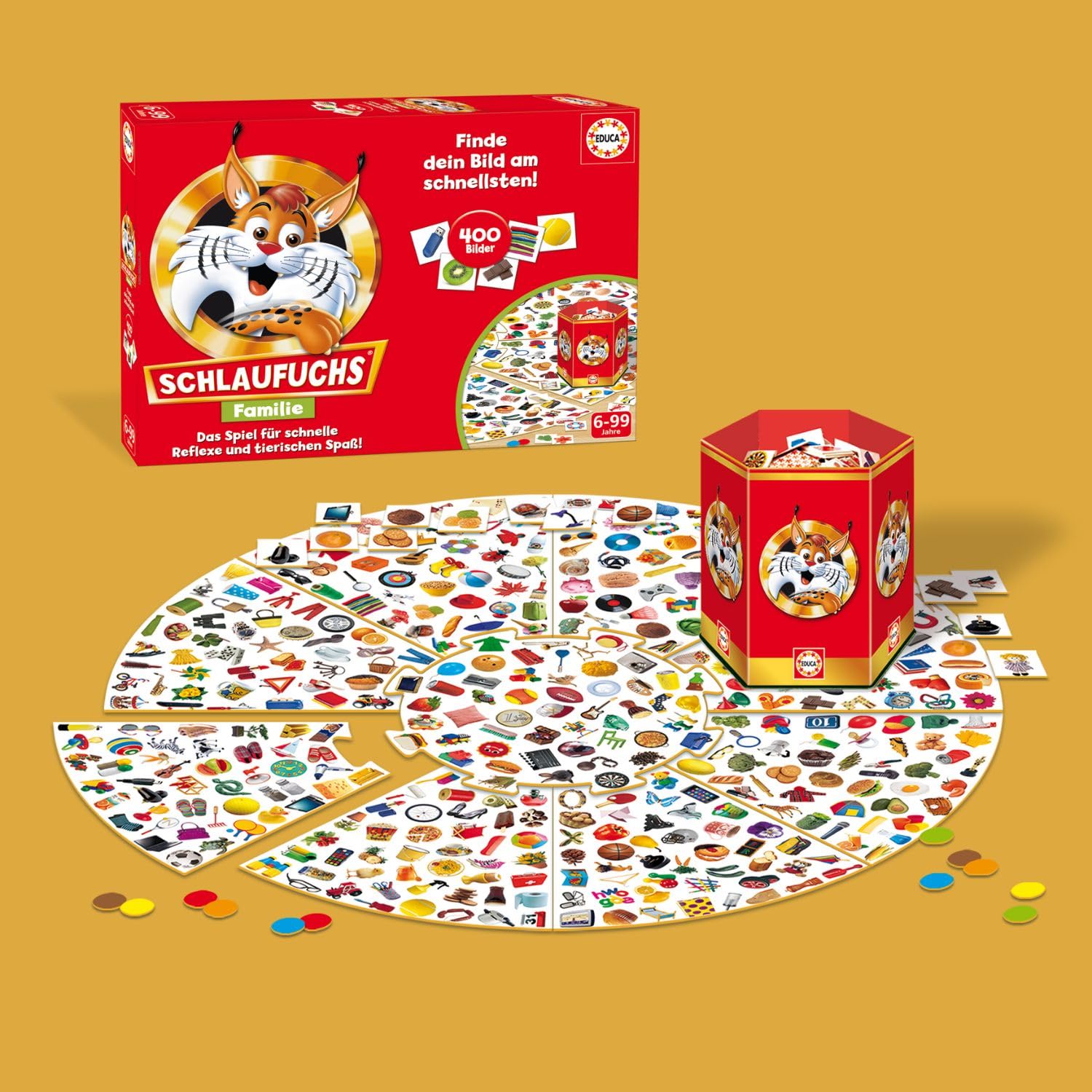 Educa - Juego de bucles Familia | Juego de niños | Juego de Cartas | Diversión para Toda la Familia | Juegos para niños a Partir de 4, 5, 6, 7 y 8 años (20058)
