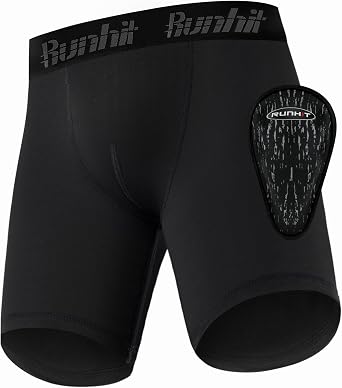 Runhit Boys Cup Underwear for Baseball Football, Youth Compression Shorts with Soft Protective Athletic Cup Boxer Brief