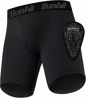 Runhit Boys Cup Underwear for Baseball Football Youth Compression Shorts with Protective Cup