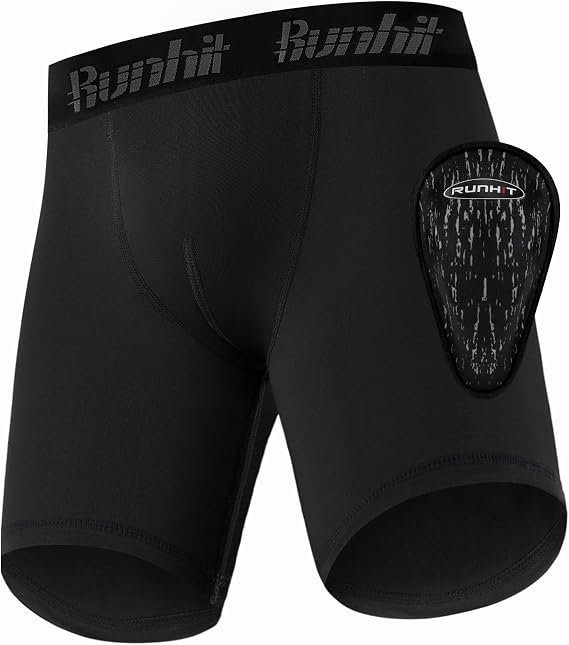 Runhit Boys Cup Underwear for Baseball Football, Youth Compression Shorts with Soft Protective Athletic Cup Boxer Brief