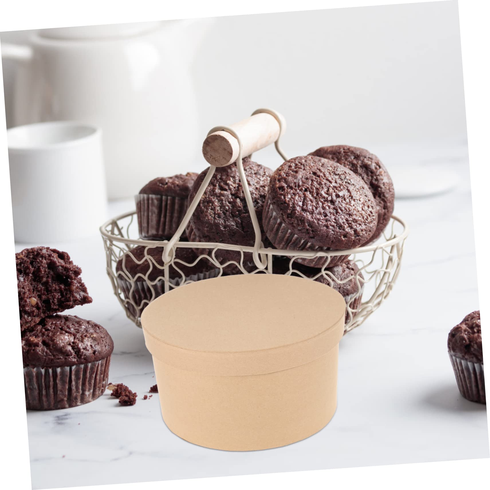 ULTECHNOVO 4pezzi Scatola Per Biscotti Multiuso Carta Kraft Confezione Da Perfetta Per Dolci e Regali Per Feste e Compleanni