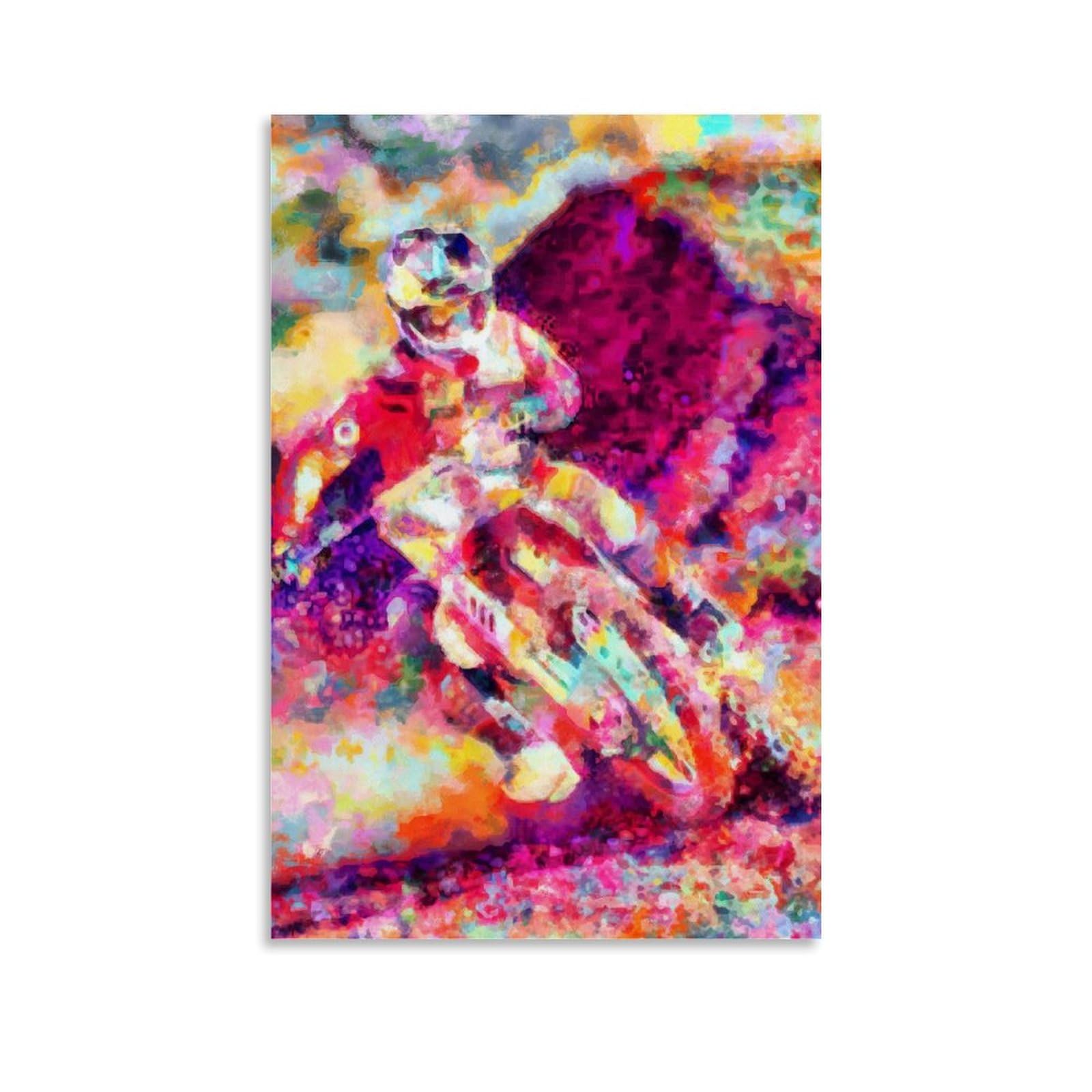 KNKncnv Póster de Acción de Motocross Pintura Decorativa Lienzo Arte de Pared Salón Póster Dormitorio Pintura, Arte de Pared Impresión de Imagen Moderna Decoración de Habitación Familiar 30 x 45 cm
