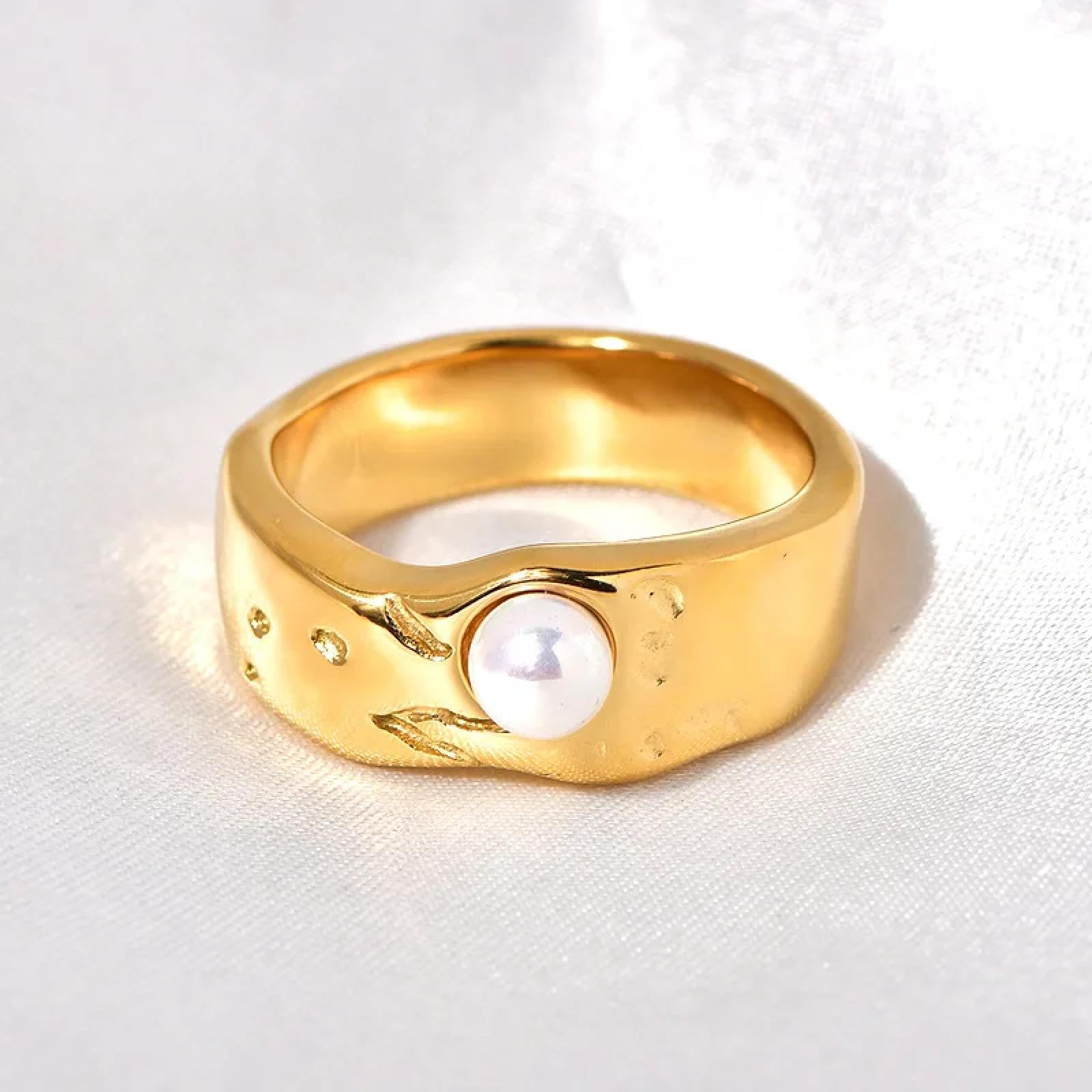 Ring Ringe Damen Bijouterie Herren Europäische Und Amerikanische Influencer Wählen Ins Style Lava Pearl Ring Modischer Ring