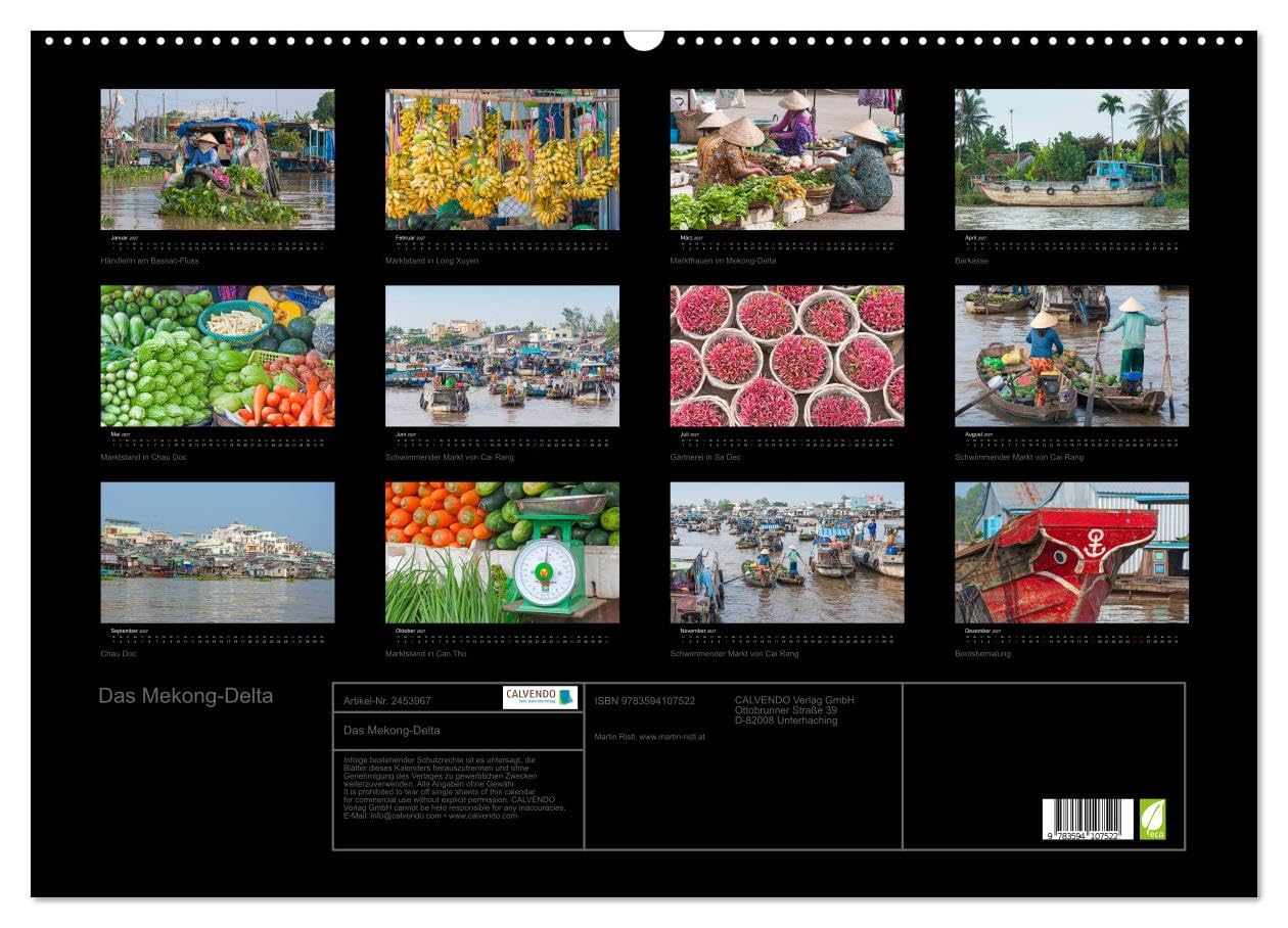 CALVENDO - Das Mekong-Delta (Wandkalender 2027 DIN A2 quer), Monatskalender: Eine Fotoreise durch das faszinierende Mekong-Delta. Ein Kalender mit Feiertagen für Österreich.