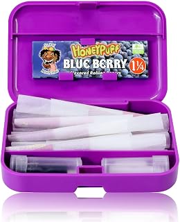 Pre Rolled Cones With Filter Tips (10Pcs), Flavored Rolling Papers, Glass Mouth Tip (2Pack), Plastic Herb Stash Box Case