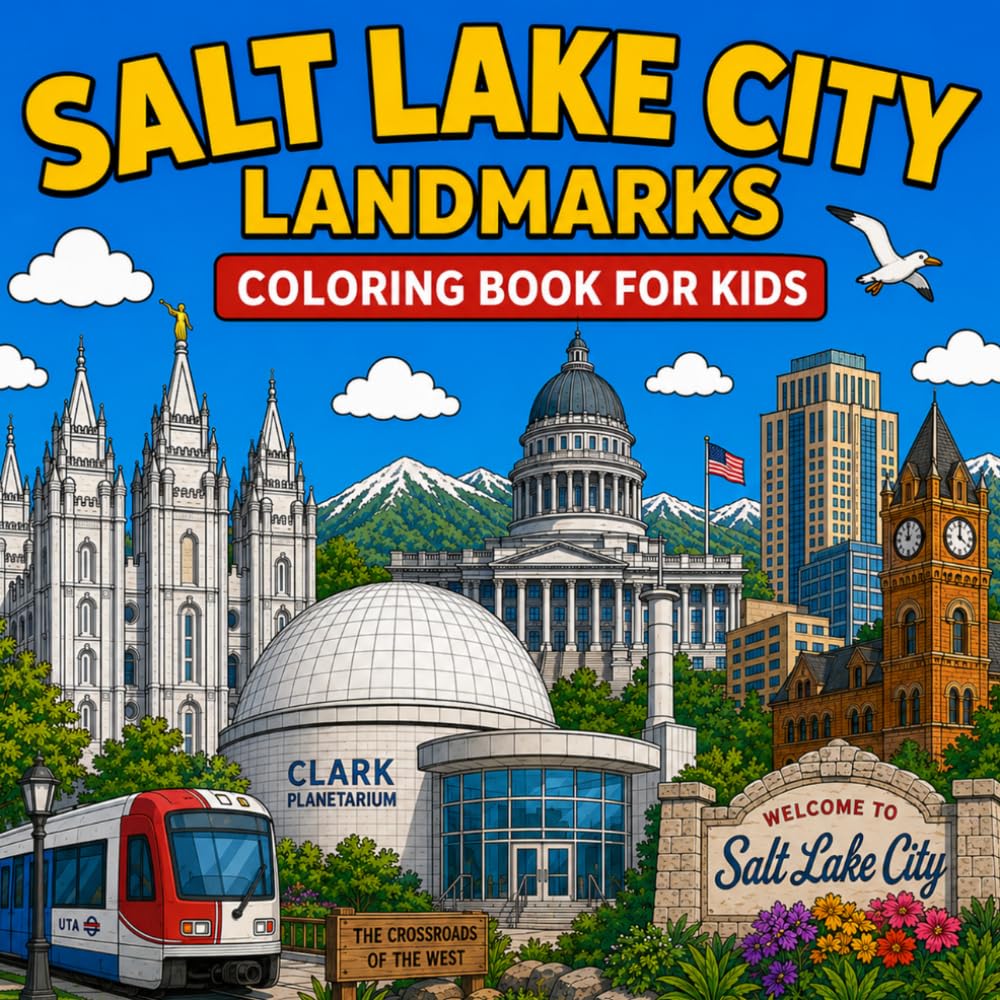 Salt Lake City Landmarks Coloring Book for Kids: for Kids: Color the most famous landmarks of Salt Lake City, Utah! (American Landmark Series - Kids Coloring Books)