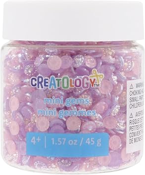 Creatology Precious Moment Mix Mini Gems Pink & Purple Polystyrene Gem Embellishments for Crafts, Slime & DIY Projects, 24 Pack