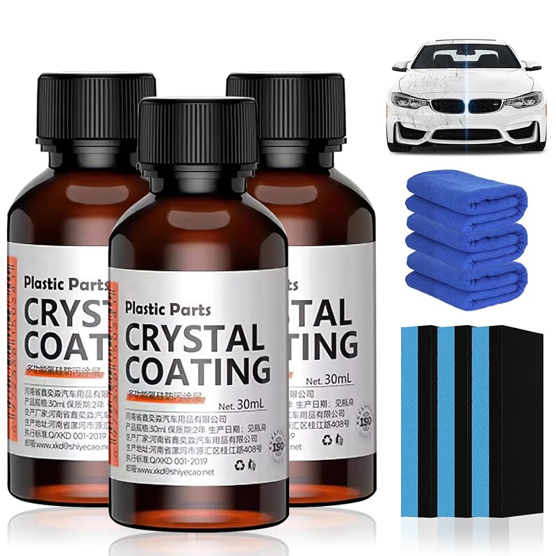 Revitalizador de Plásticos Automotivos com Revestimento Nanocerâmico ginolmis 30 mL, Kit com 3