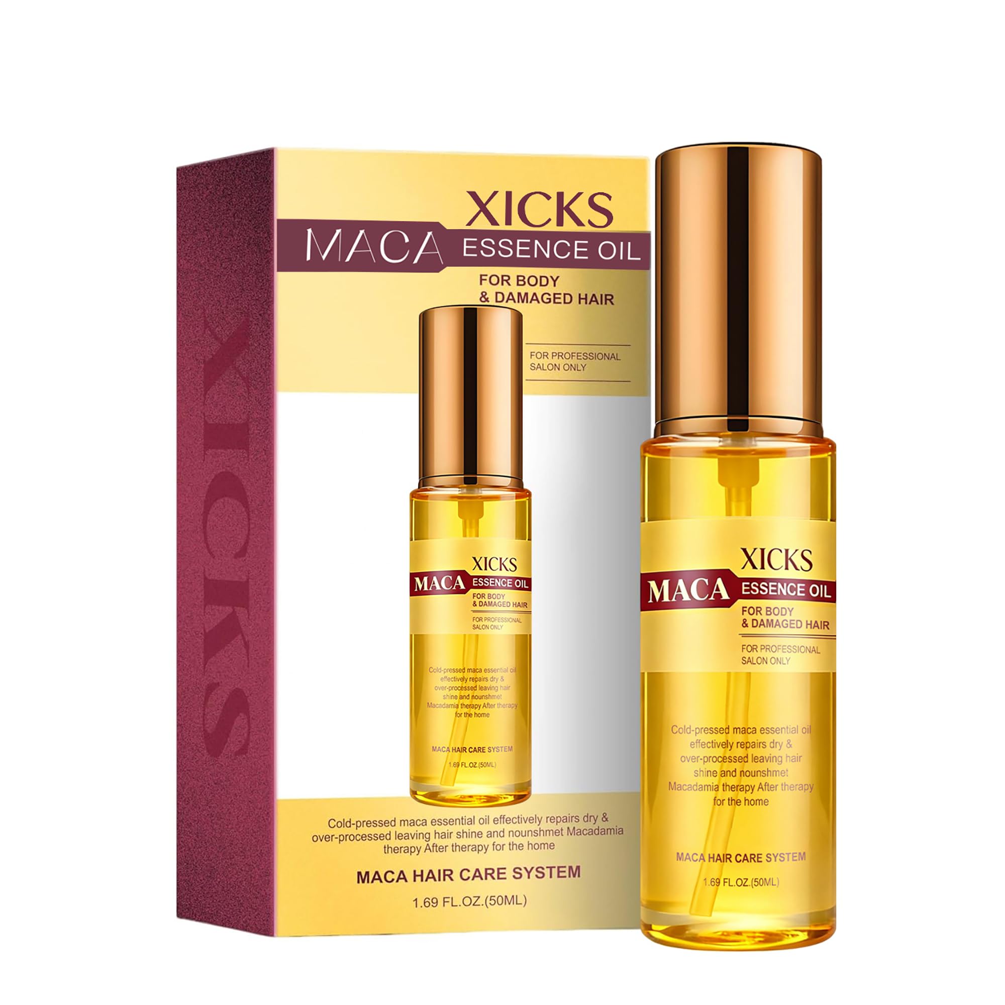 Maca Essence Argan Hair Oil, Leave-In Repair Serum 1.69 Fl Oz