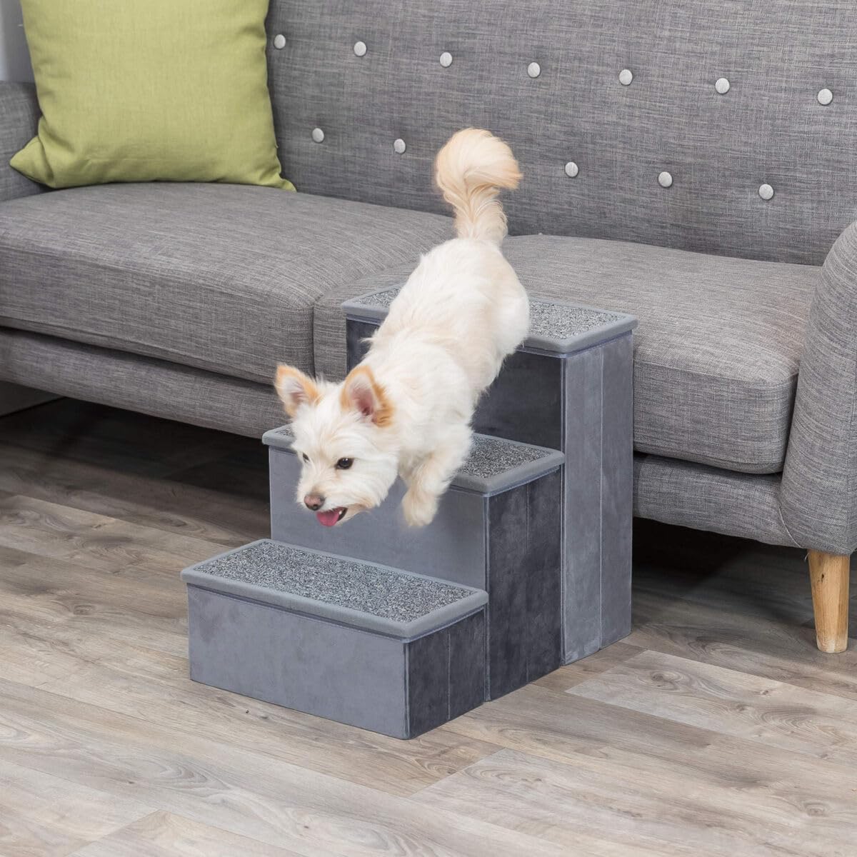 Trixie Escalera con Espacio de Almacenamiento, 34 × 45 × 50 cm, Gris