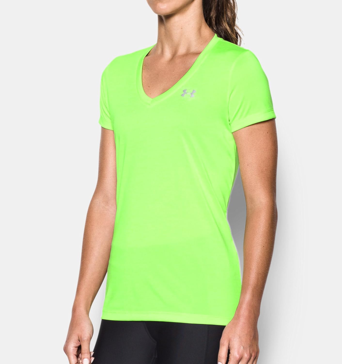 Under Armour Women's UA Tech¿ Twist V-Neck Quirky Lime X-Small - Image 2