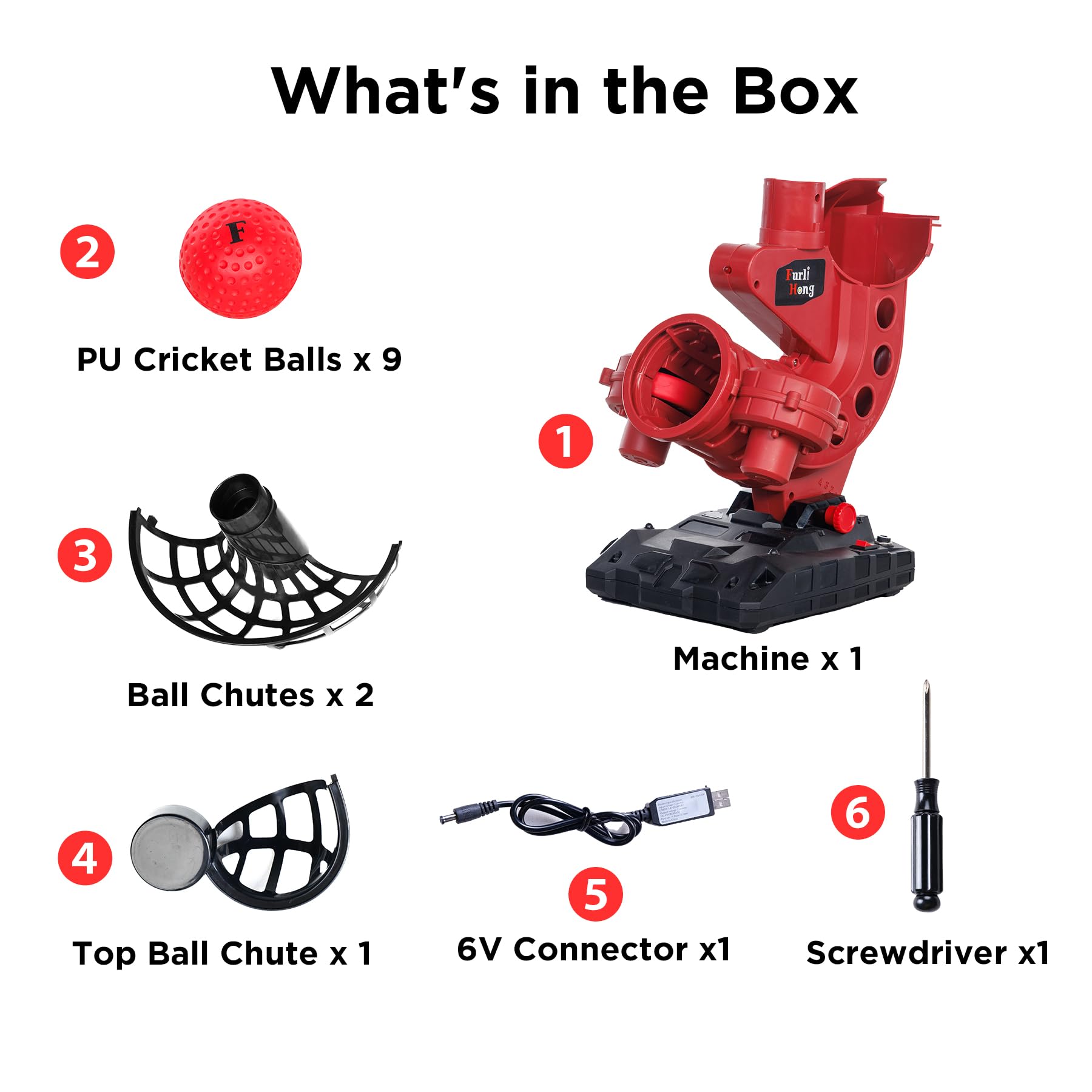 Furlihong 388CBH Machine 2 en 1 de Cricket et de Baseball pour débutant – Lanceur léger et Portable avec 3 Modes de Lancement, Fonctionne avec Power Bank ou Batterie