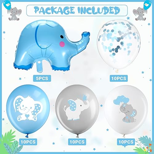 Miniatura 2 de Aoriher 45 globos de elefante de 12 pulgadas, globo de elefante para baby shower, para bebés, niños y niñas, revelación de género, suministros de