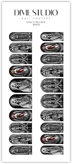 Santa Muerte Monochrome Decals Virgen Mary Stickers Water Transfer Nail Wraps for Gel, Acrylic Extensions (30MM Shorty)