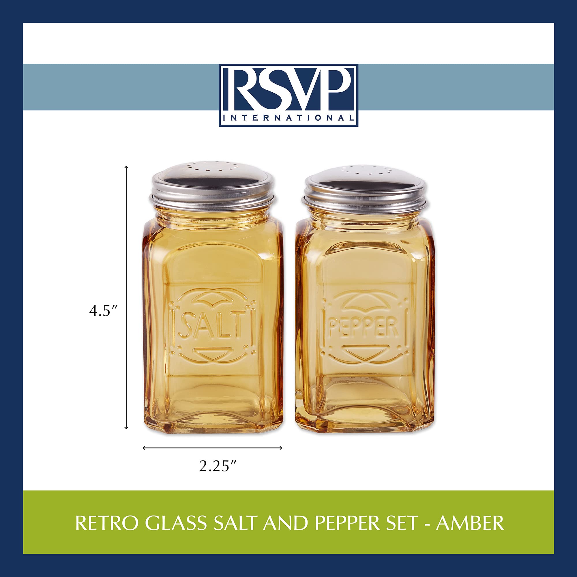 Amazon.com: RSVP International Jumbo Retro Glass Salt & Pepper