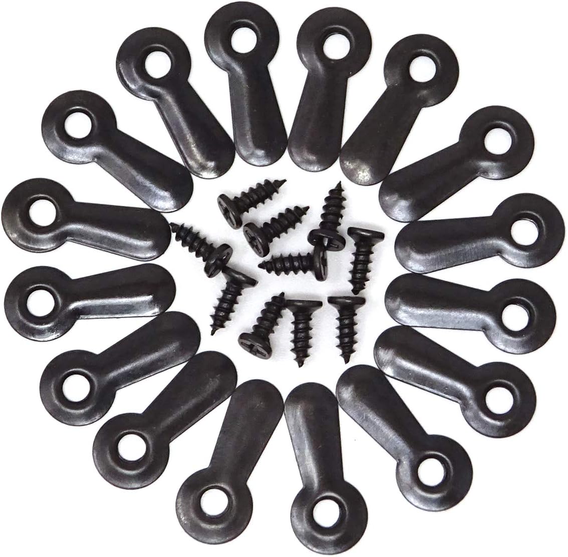 Honbay 100 Sets of Black Metal Picture Frame Turn Button and Screws for Custom Built Frames or