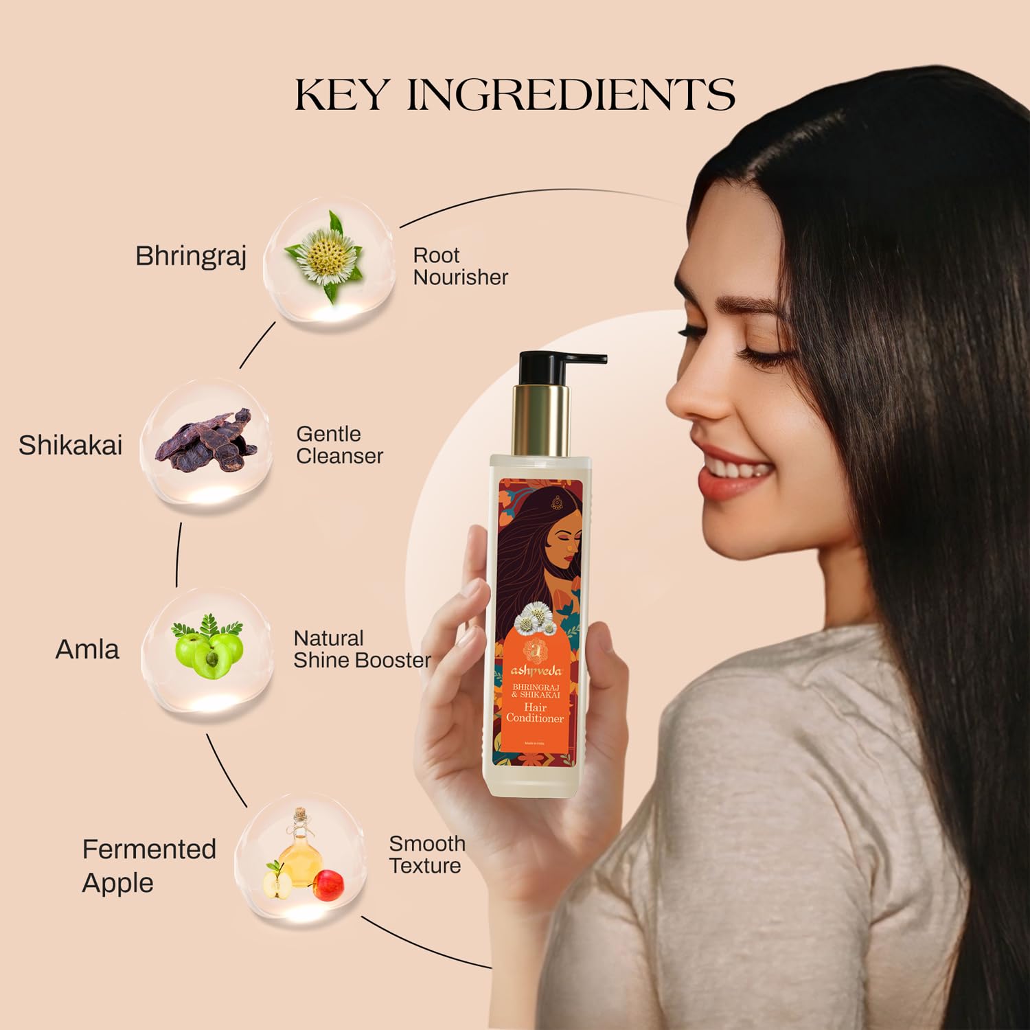 Ayurvedic Hair Conditioner with Shikakai & Bhringraj for Hair fall, Dryness, Roughness, Dullness & Split-ends (200ml)