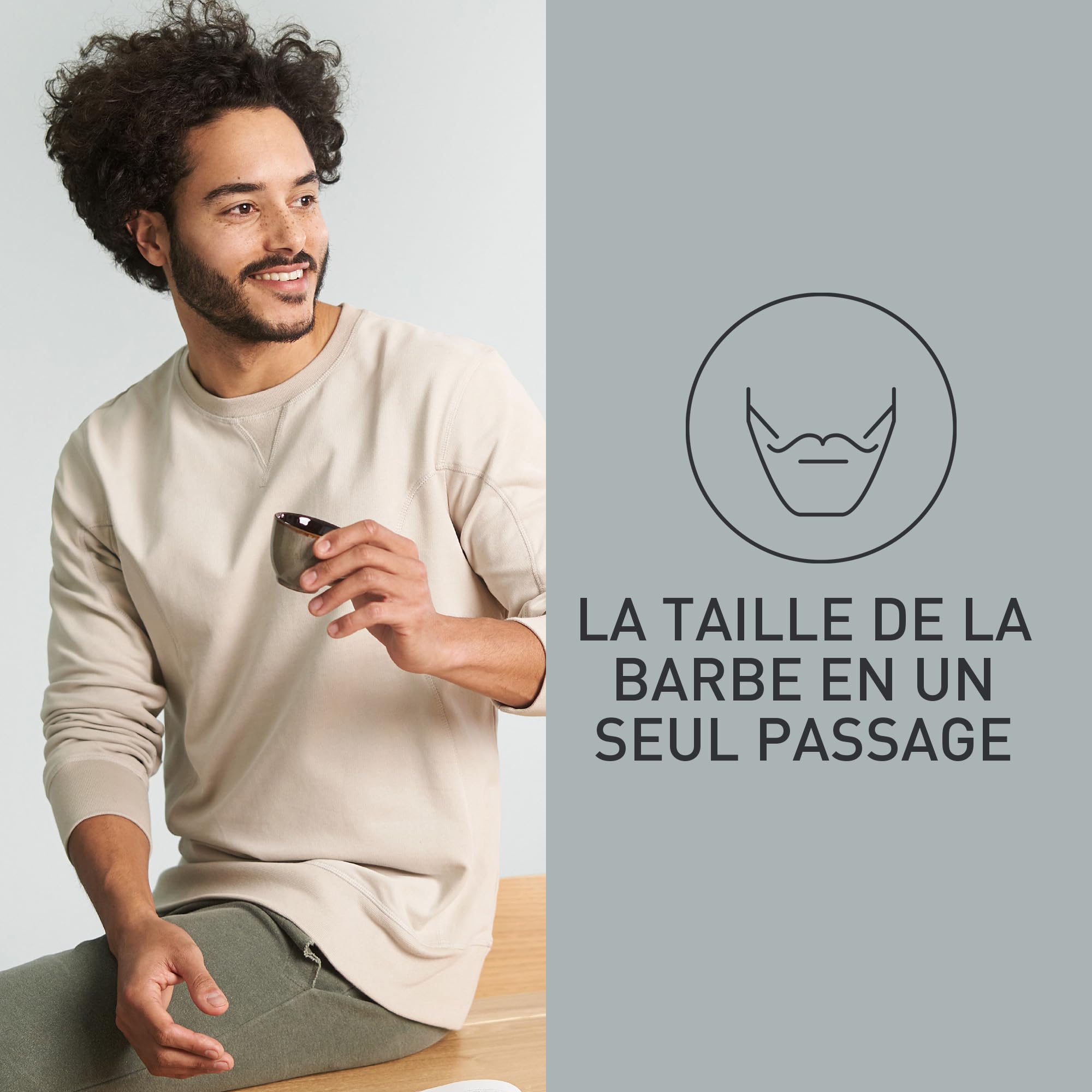Panasonic ER-SB60S-803 Tondeuse à Barbe pour Hommes, Portable Sans Fil Étanche, 20 réglages de longueur, 2 Accessoires, Embout de Détail, Sans Fil et Filaire, Socle de Chargement, Argenté