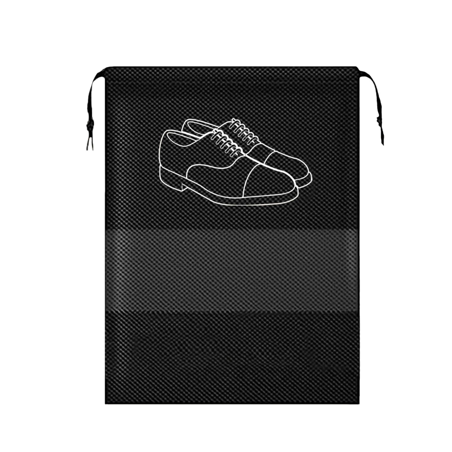 Shoe Bag Pouch Cover for Travel Gym Storage Organizer Accessories Non-Woven for Men & Women Multipurpose Travelling Essentials-(Pack OF-3/BLACK)-image-12