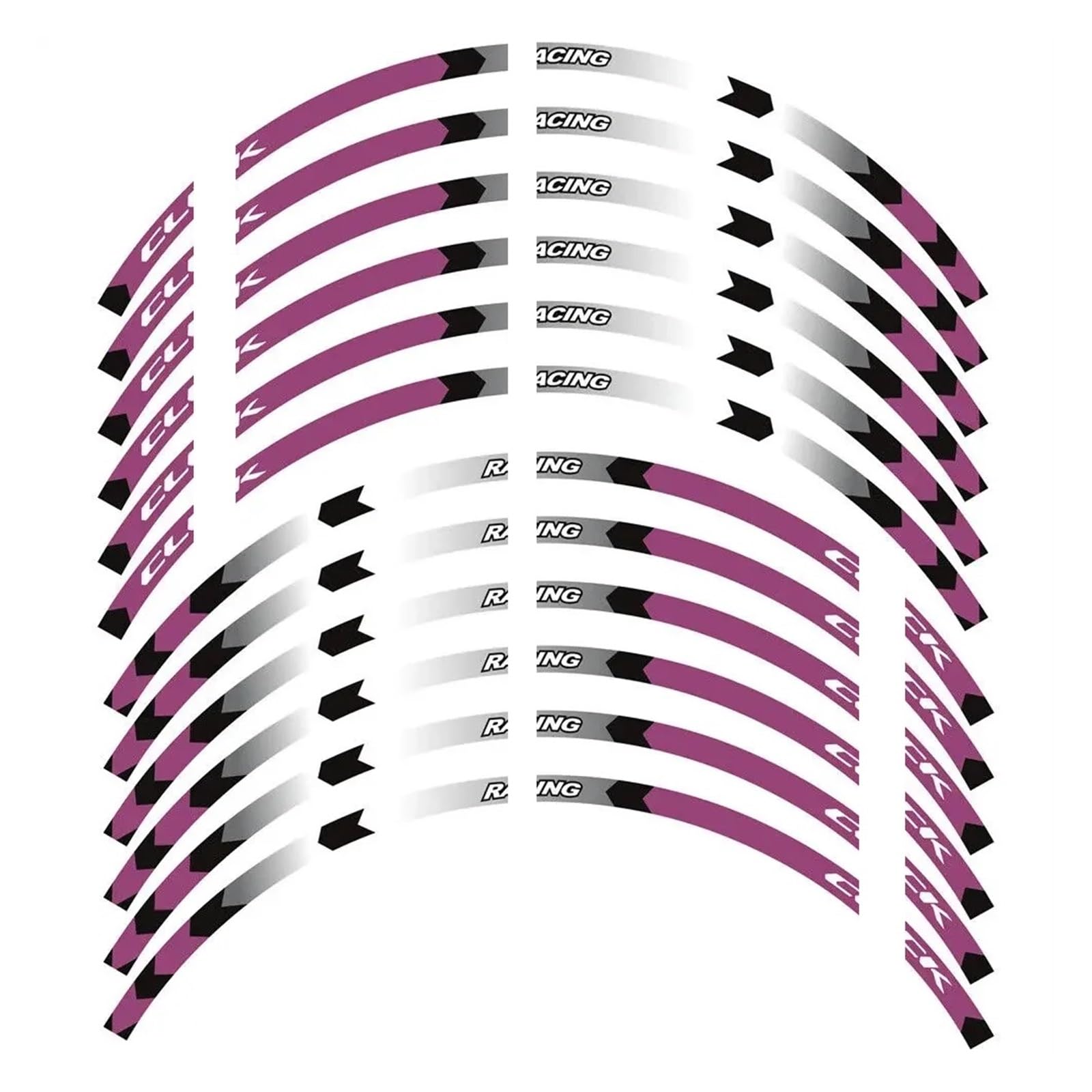 Hub Decals Rim for Click 125i 150i 160i 14" inch Motorcycle Stickers Hub Decals Rim Reflective Sticker Stripe Tape Set Stripe Tape(Purple-A)