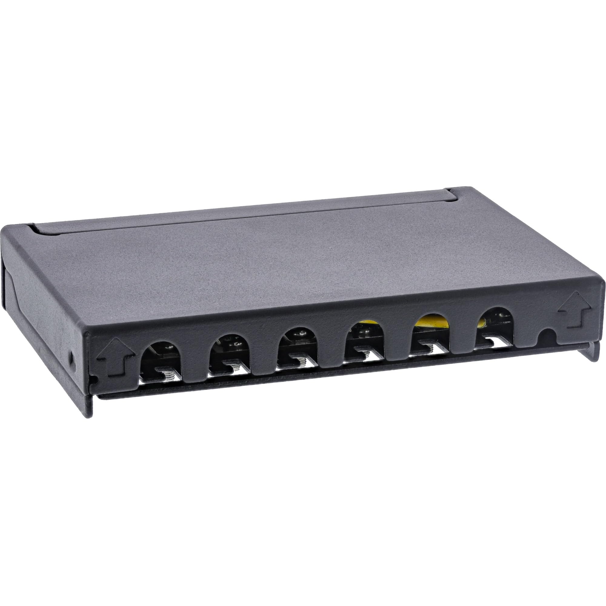 Inline® Patchfeld Cat.6A 0,5HE 6-Fach, für Tisch/Wand/Hutschiene, mit Staubschutz, schwarz