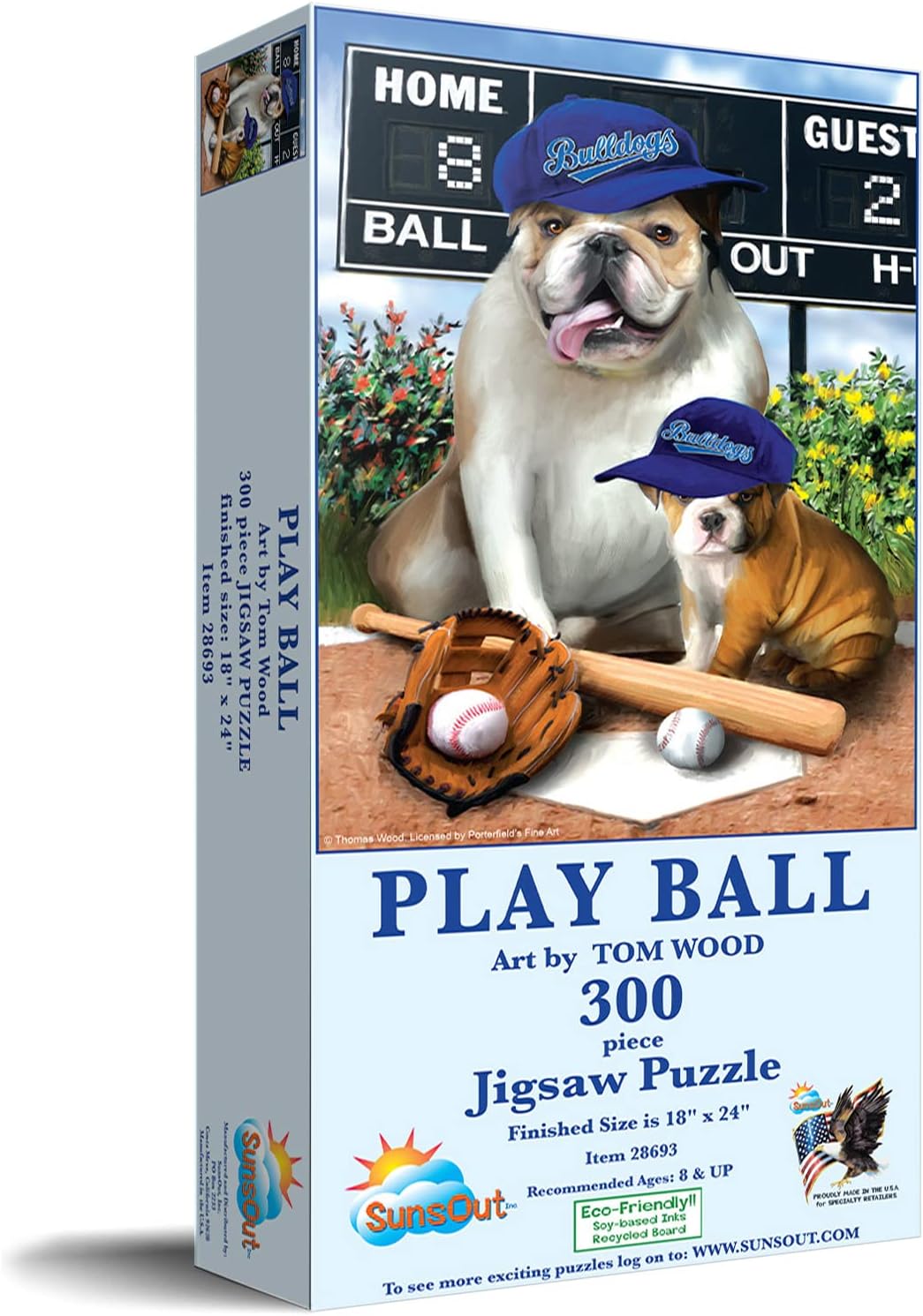 SUNSOUT INC - Play Ball - 300 pc Jigsaw Puzzle by Artist: Tom Wood - Finished Size 18" x 24" - MPN# 28693
