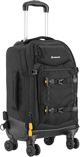 VANGUARD ALTA FLY 55T G2 Mochila para cámara réflex digital, 8 ruedas giratorias/carretilla, color negro