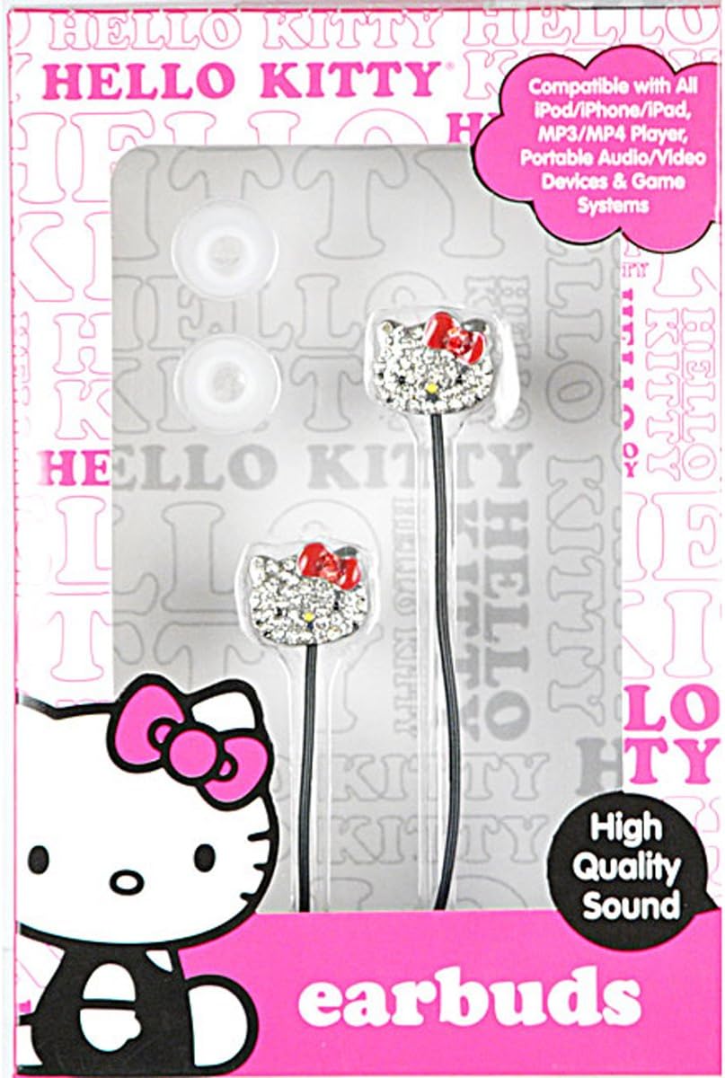 Hello Kitty Bling Earbuds - Silver (HKBL1000)
