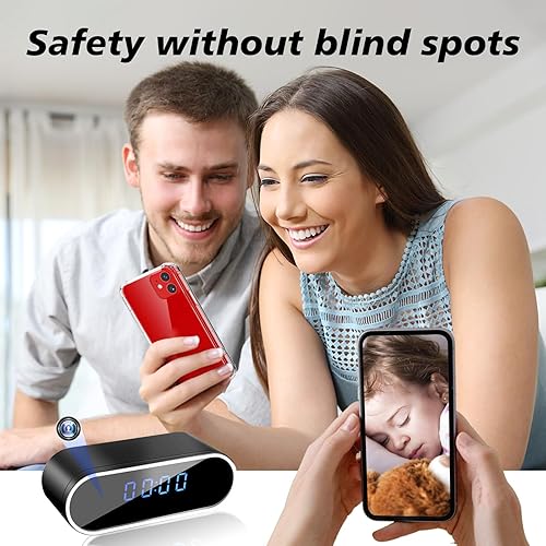 Miniatura 7 de NJINALW Cámara de reloj inteligente, WiFi HD 1080P Mini cámara inalámbrica con visión nocturna, detección de movimiento y visión remota, cámara de